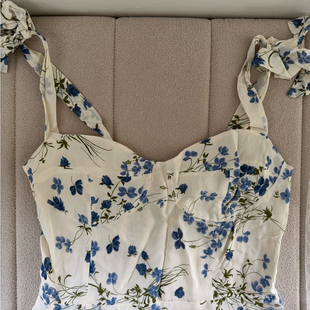 Reformation Floral Blue and White Women's Mini Dress